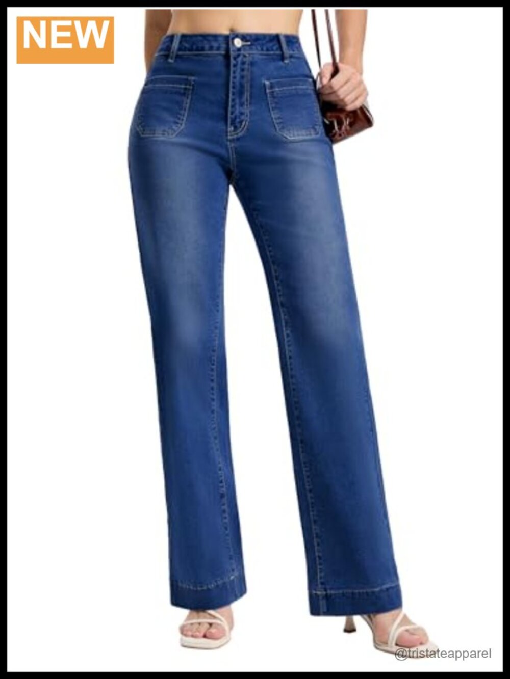 SEVEGO Tall Wide Leg Jeans High Waisted Stretchy Straight Denim Pants